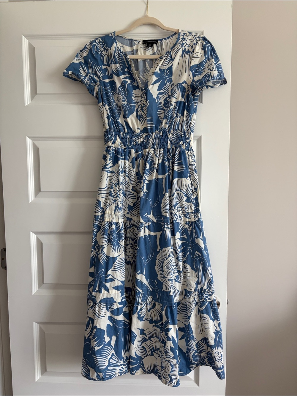 Blue and White Floral Dress